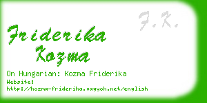 friderika kozma business card